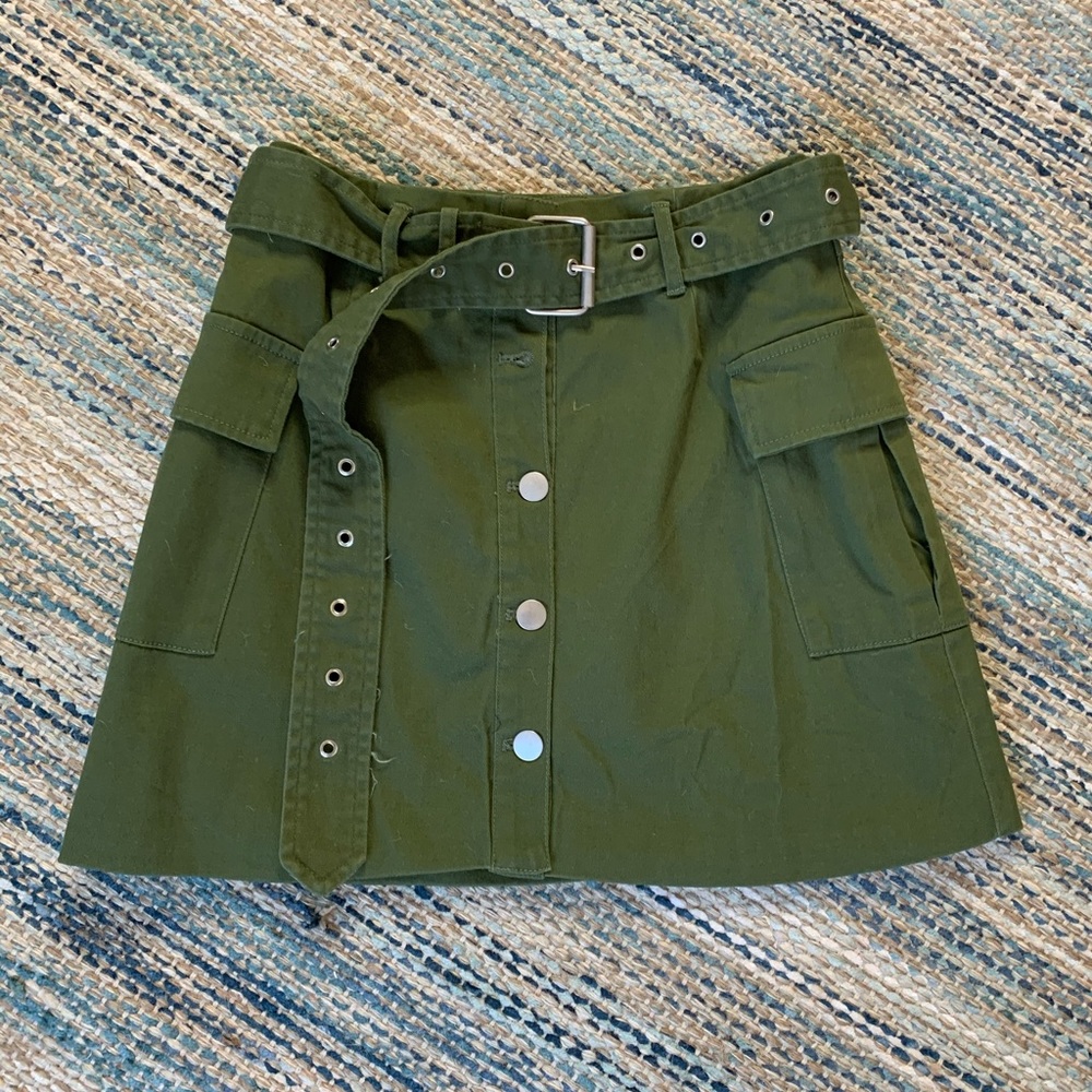 MILITARY GREEN SKIRT | TOBI